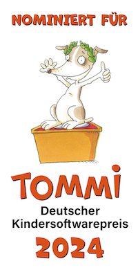 Nominierung Deutscher Kindersoftwarepreis TOMMI 2024 - Bildung und PC und TOMMI 2025 - Konsole und Apps