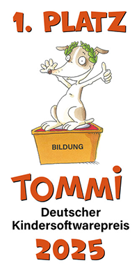 Gewinner 1. Platz Deutscher Kindersoftwarepreis TOMMI 2025 - Bildung