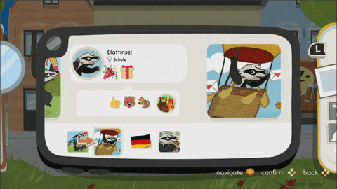 Gif shows how messages appear in Badgergram.